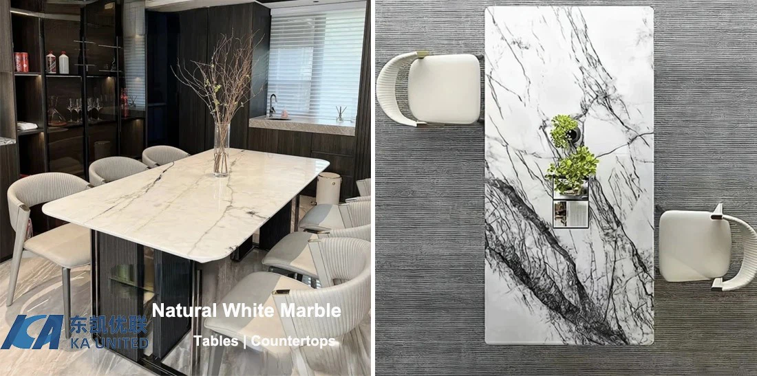 White Marble Rectangular Dining Tables Supplier-KA UNITED White Marble Rectangular Dining Tables Supplier-KA UNITED