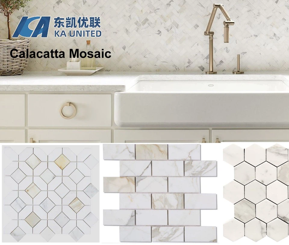 Calacatta White Marble Mosaic Tiles Calacatta White Marble Mosaic Tiles