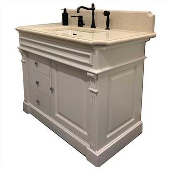 Bež mramorni jednostruki umivaonik u kupaonici Vanity