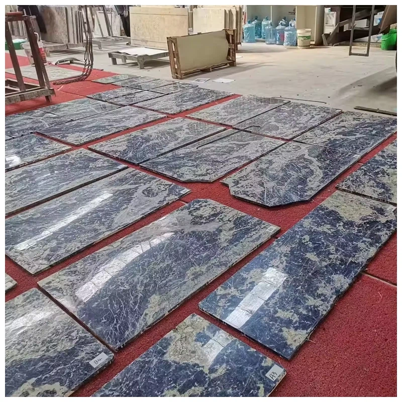 Bolivian Sodalite Blue Marble Cut-to-Size Tile
